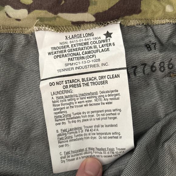 ECWCS Gen III Layer 6 Extreme Cold Wet Weather OCP Trousers Men Sz X-Large Long - Picture 3 of 9